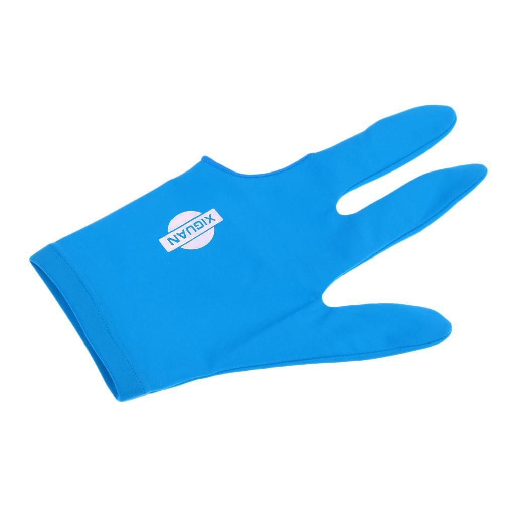 10xSpandex Snooker Billiard Pool Cue Glove Left Hand 3 Finger Accessory Blue
