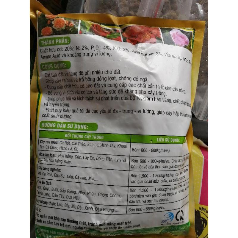 PHÂN BÓN HỮU CƠ CHO HOA HỒNG- CÂY CẢNH GREEN FARM 1KG