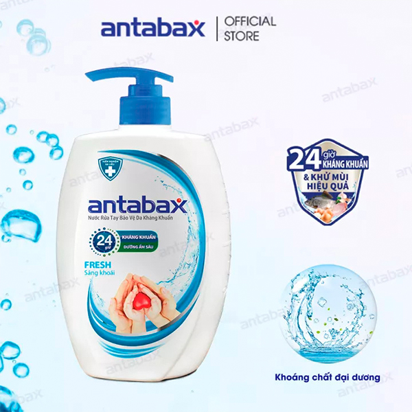 Nước rửa tay Bảo vệ da kháng khuẩn Antabax Sảng khoái 500ml