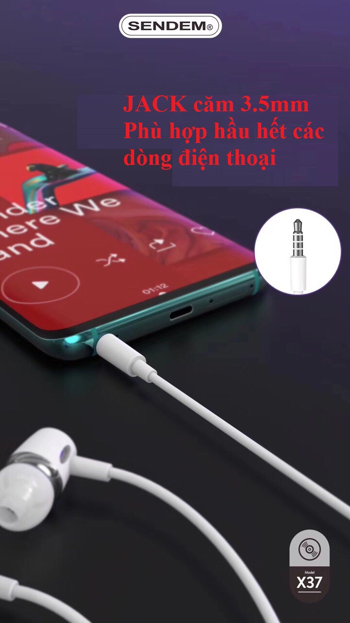 Tai nghe CD Sendem X37 siêu bass âm thanh cực hay - Hàng chính hãng