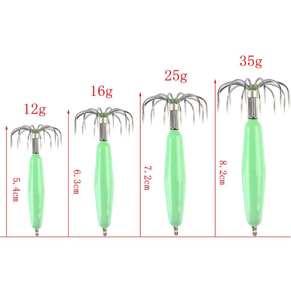 4Pcs  Prawn Fishing  Squid Jigs Hooks Freshwater Saltwater Baits