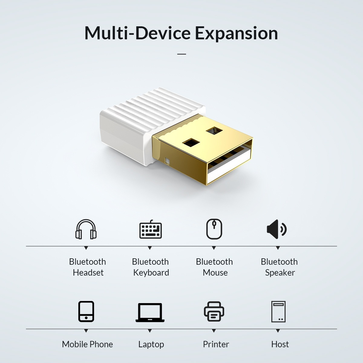 Thiết Bị Kết Nối Bluetooth 5.0 Qua USB BTA-508 Màu Đen - Hàng Chính Hãng