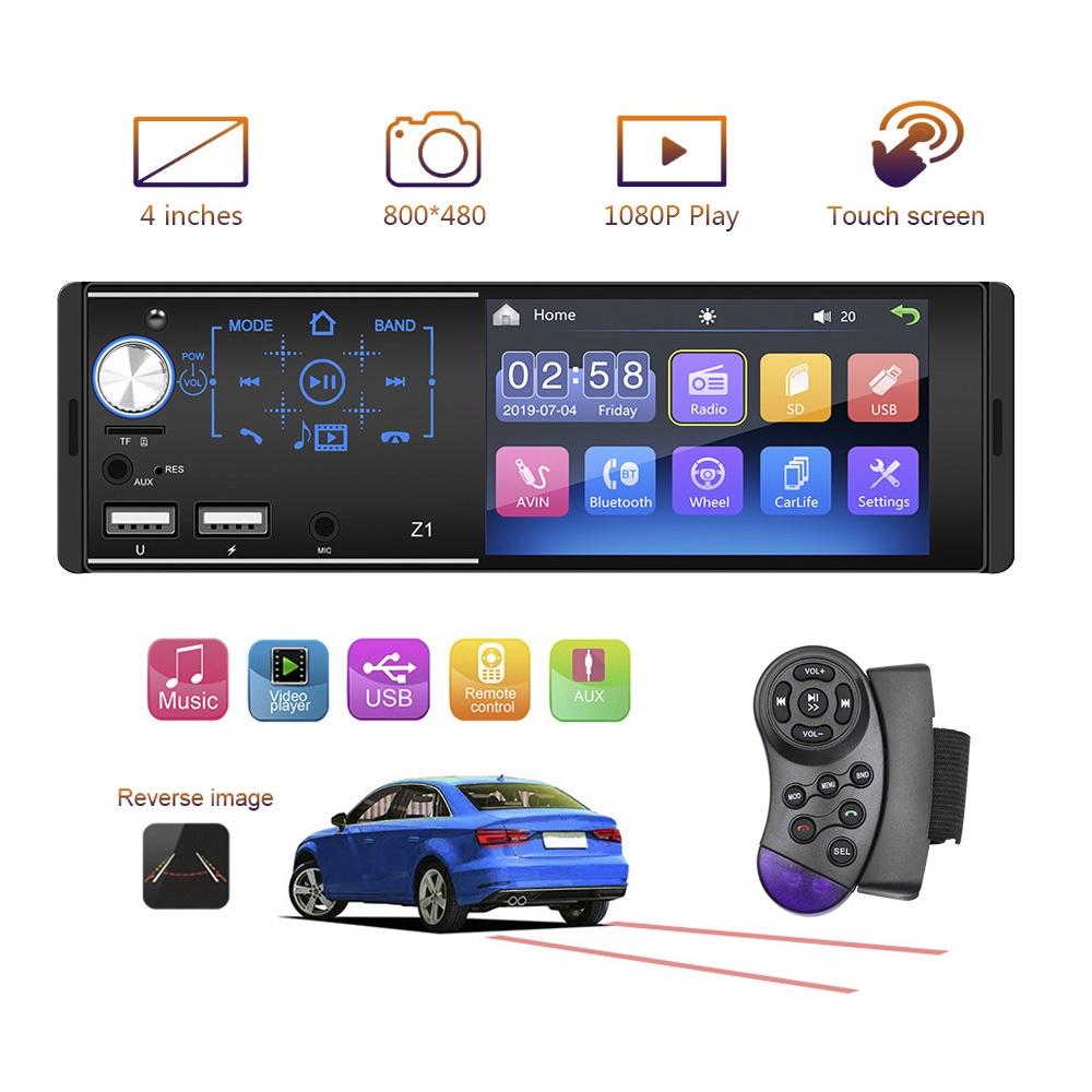 4.1 Inch Touch Screen Car MP5 Player 1Din Auto FM Stereo Audio Radio Bluetooth Steering Wheel Control