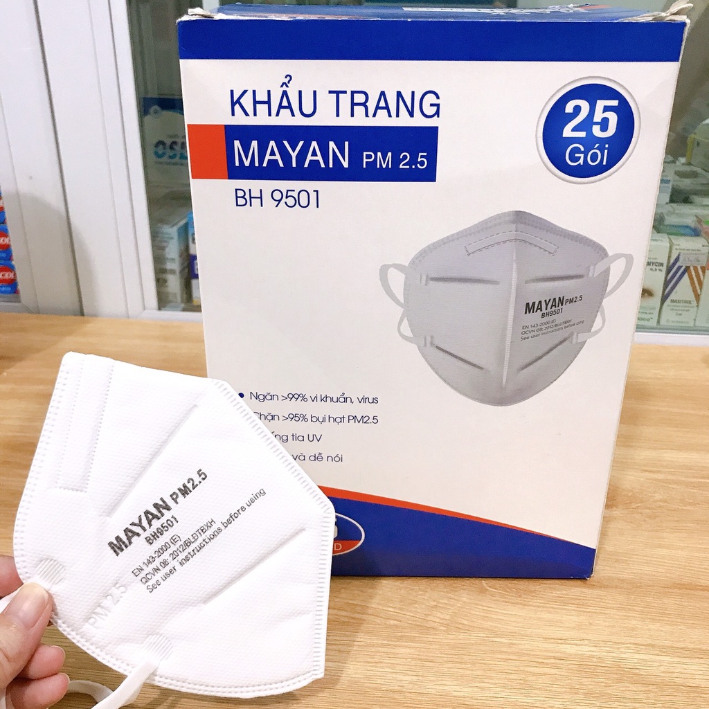 Khẩu Trang Mayan PM2.5 BH9501 Ngăn Vi Khuẩn 99%, Lọc Bụi 95