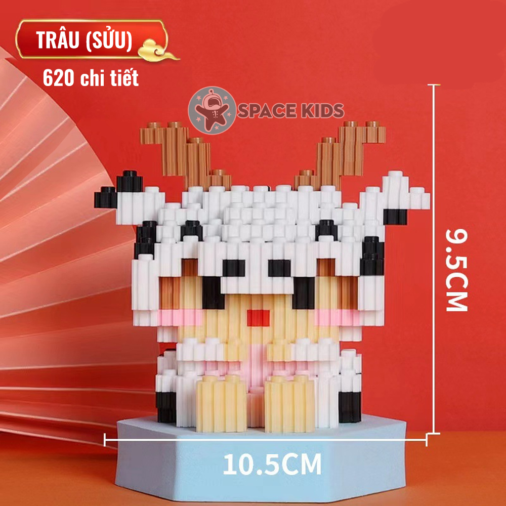 Đồ chơi cho bé lắp ráp mô hình 3d mini, mô hình 12 con giáp dễ thương