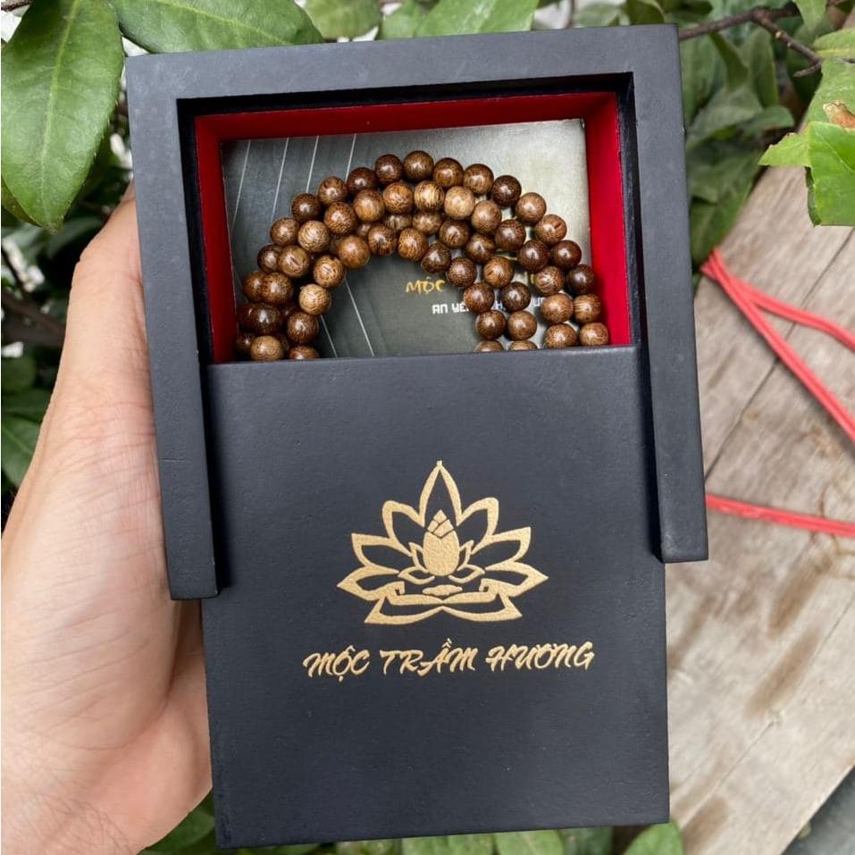 Hộp Gỗ Đen Cao Cấp Mộc Trầm Hương Đựng Vòng, Đồ Phong Thủy Sang Trọng - Quà Tặng