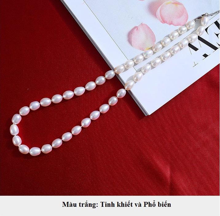 Vòng Cổ Ngọc Trai Nước Ngọt Thiên Nhiên Cao Cấp - Chuỗi Đơn Xoài Mọng - Trang Sức Cô Tấm - RICE PEARL - CTJ4608 + Tặng kèm bông nụ 6ly