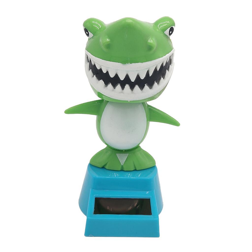 Cartoon Solar Powered Shark Figurine - Nodding Dancing Swing Animal Model Kids Educational Toy Home Desk Decor