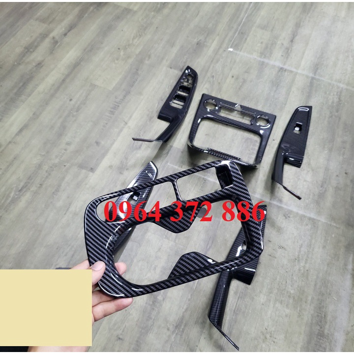 Ốp nội thất CARBON xe Huyndai Creta 2022, 2023 Mẫu 6 chi tiết - Hàng nhựa Cacbon cao cấp
