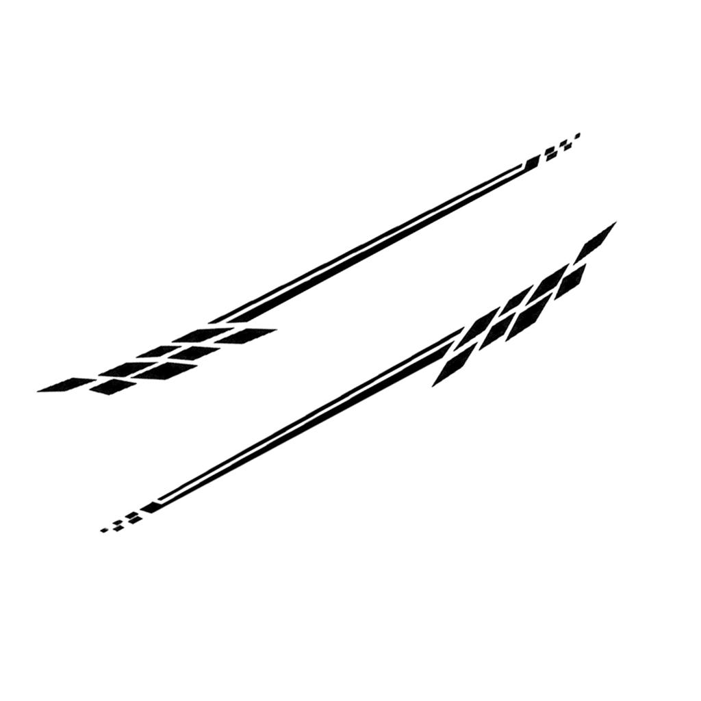 2Pcs Car Side Body Vinyl Decal Sticker Racing Sports Stripe Graphics