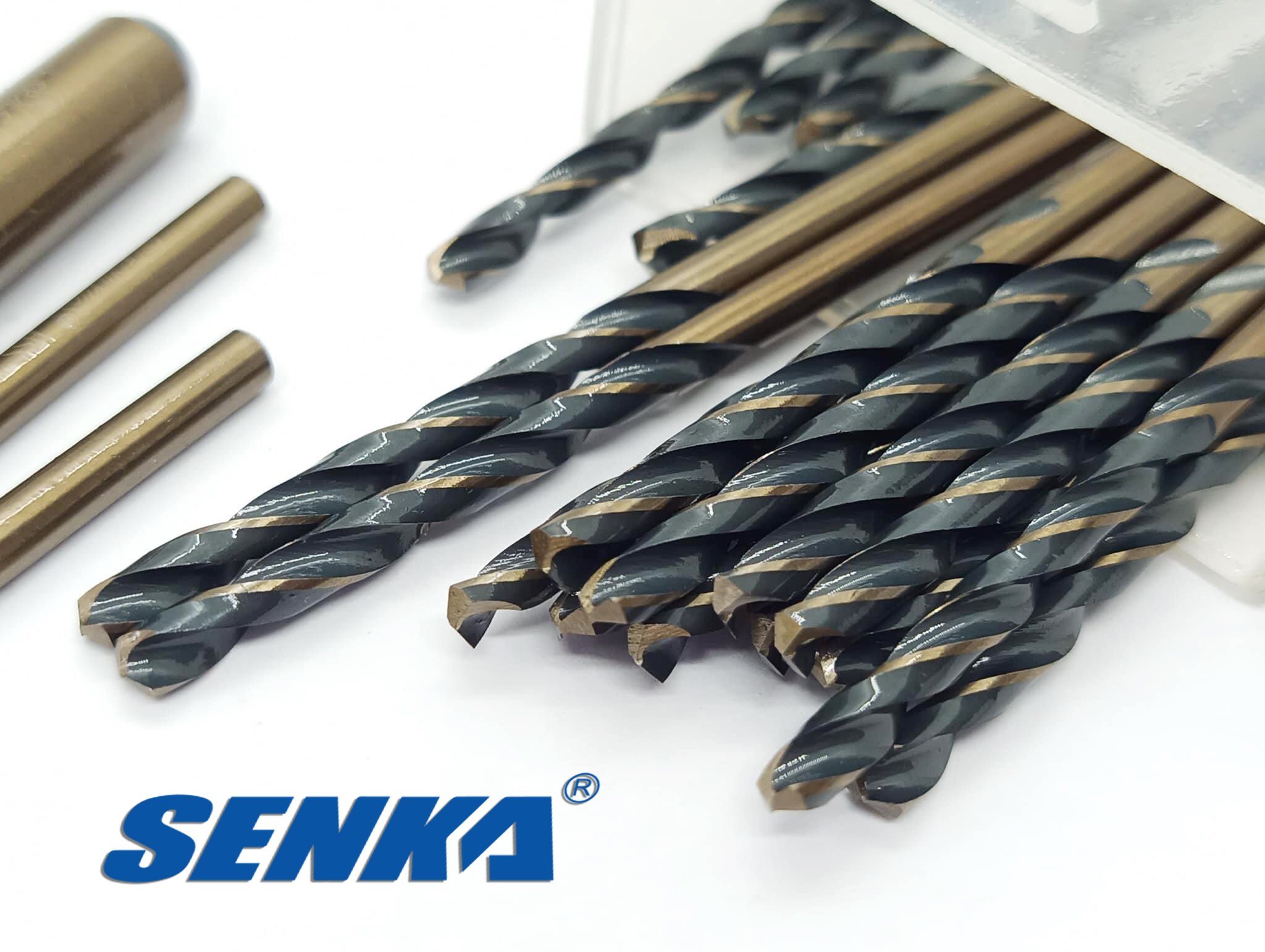 8MM - 1 hộp 10 mũi khoan Thép Inox SENKA Vàng Đen cao cấp Công nghệ Đức