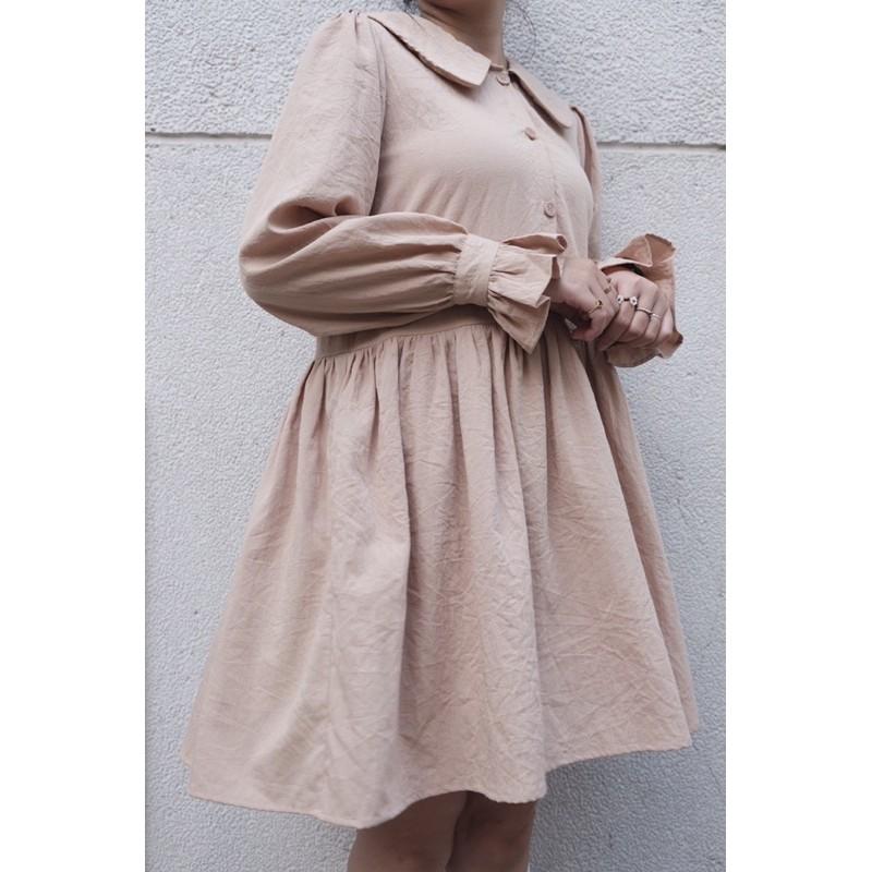 OLALASTUDIO Đầm linen dáng babydoll tay dài - Finn Line Dress