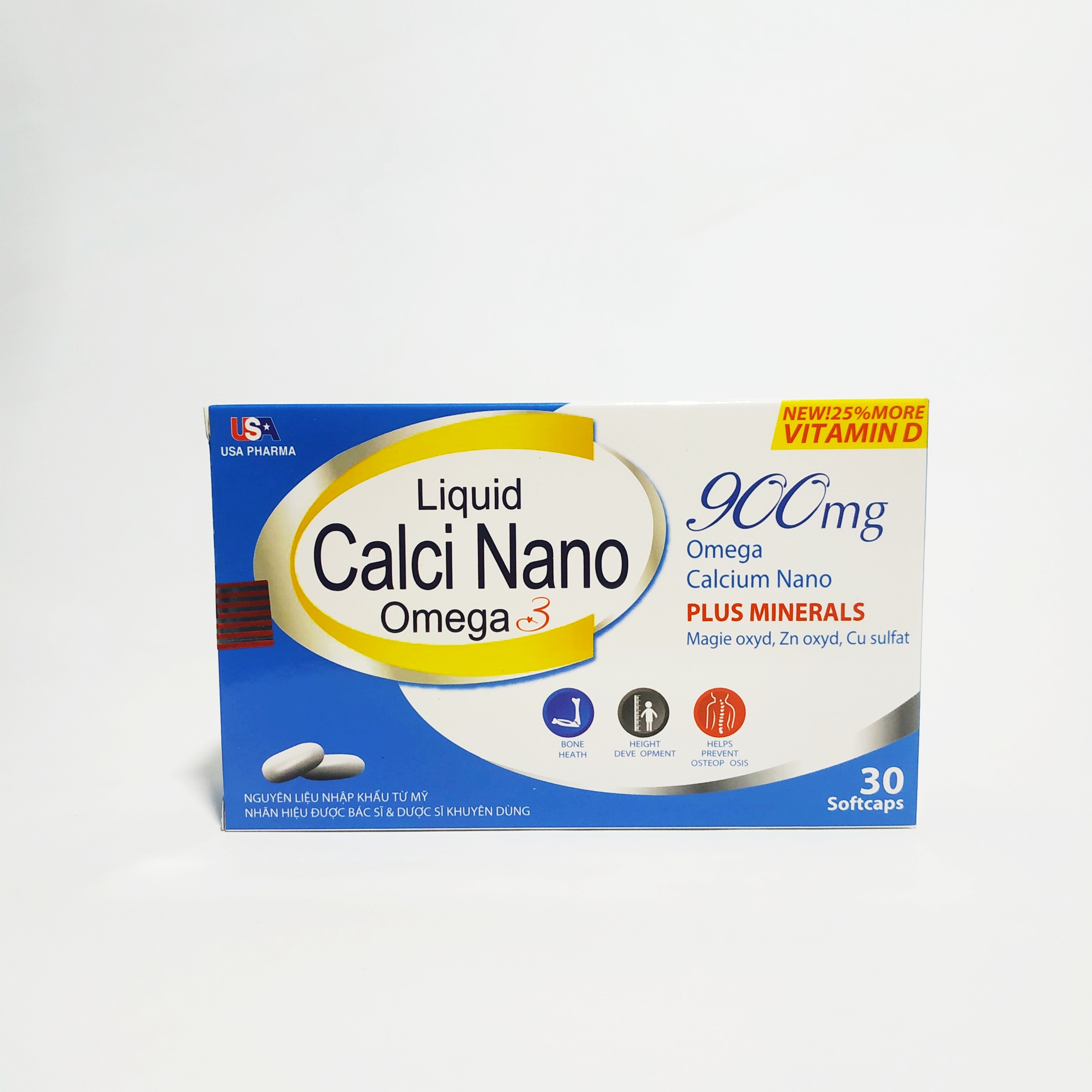Viên Uống Bổ Sung Canxi Nano Omega 3 - Dành Cho Người Cần Bổ Sung Canxi - Liquid Calci Nano Omega 3 - Hộp 30 Viên