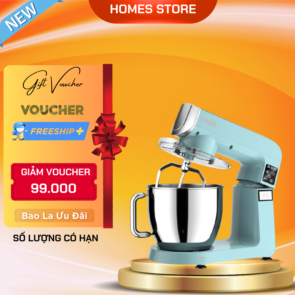 Máy Trộn Bột Đánh Trứng Đa Năng Unie Ue - 990 Tiêu Chuẩn Đức Dung Tích 6.5 Lít - Hàng Chính Hãng