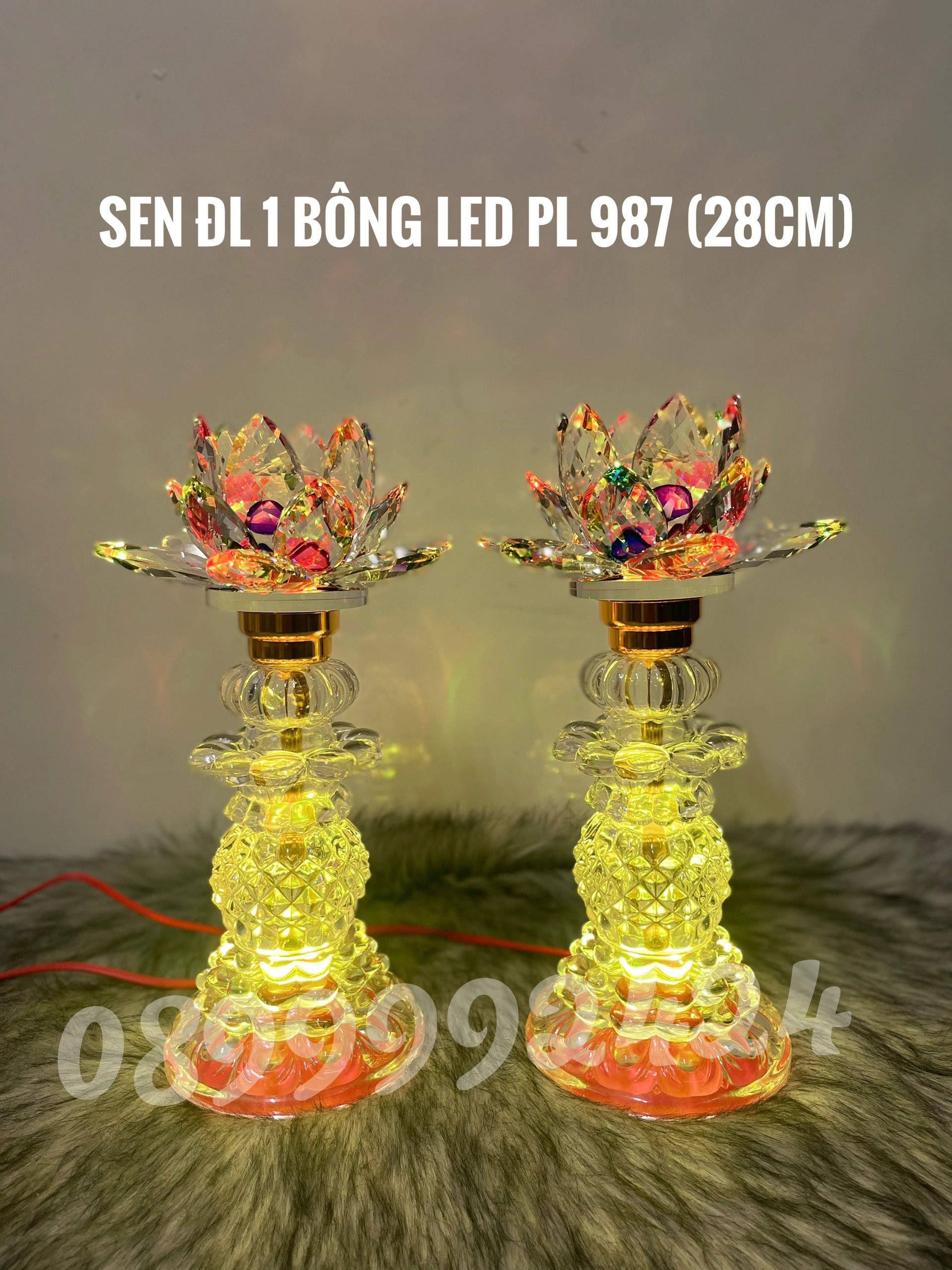 ĐÈN THỜ PHA LÊ CAO CẤP 987 ( 28CM ) GIÁ BÁN 1 CẶP