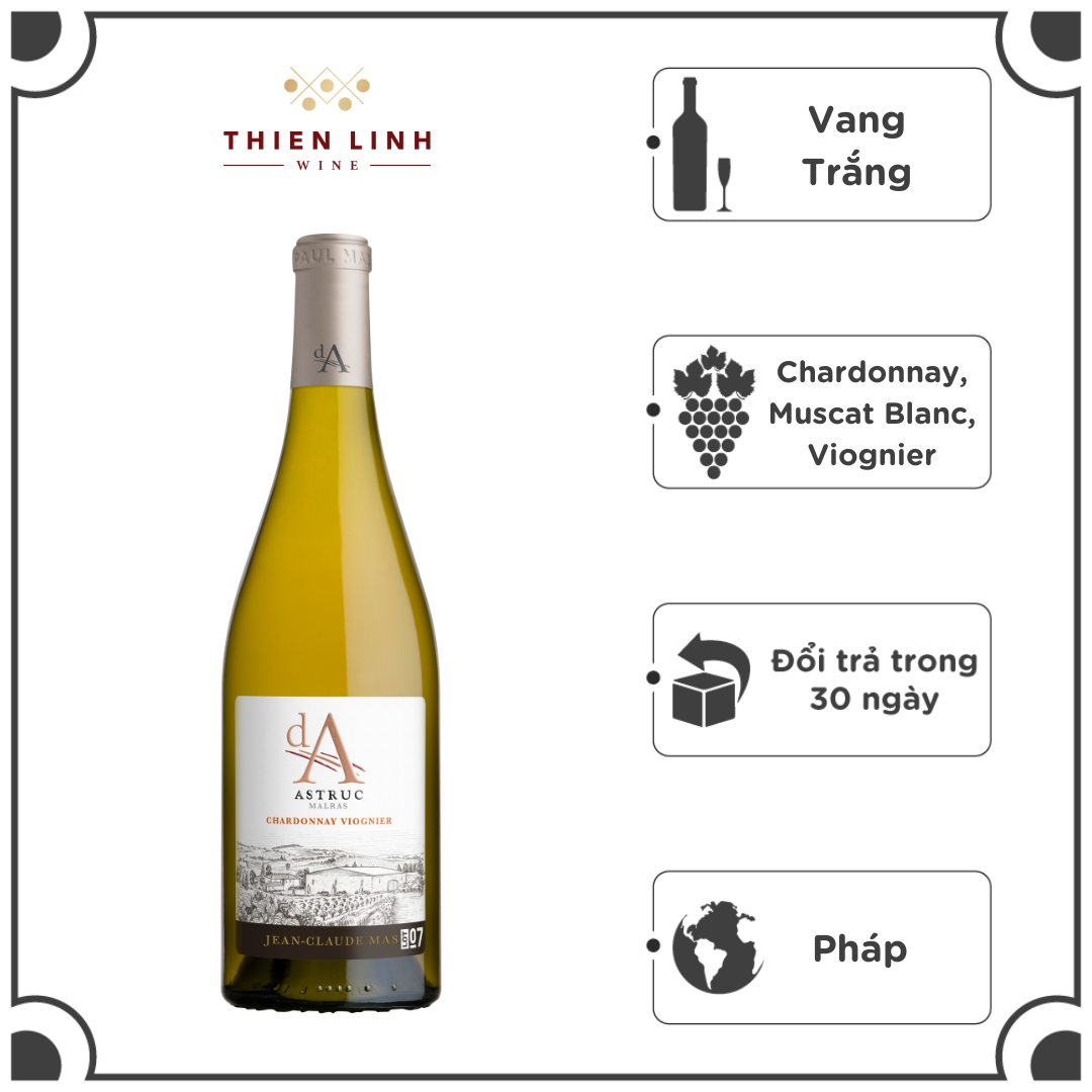 Rượu Vang Trắng Pháp Da Chardonnay Viognier