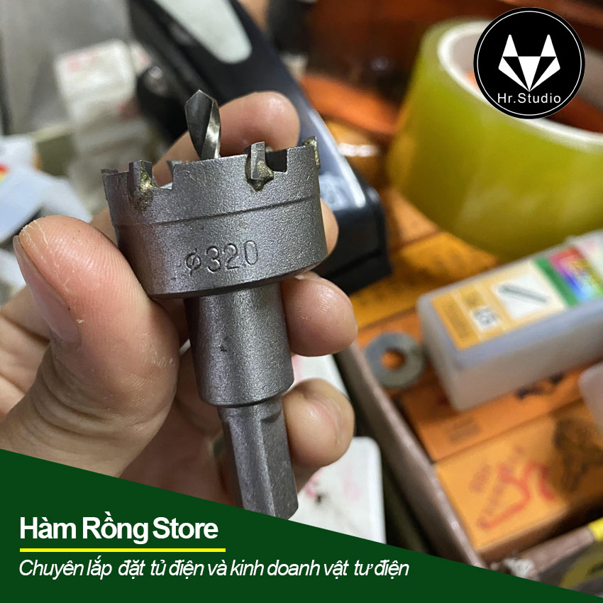 Mũi vét phi 32mm khoan vét lỗ tròn kim loại và gỗ có mũi định tâm màu xám