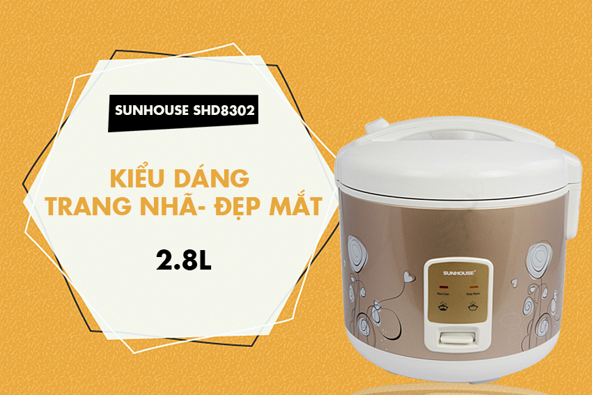 Nồi Cơm Điện Nắp Gài Sunhouse SHD8302 (2.8L) - Hàng chính hãng