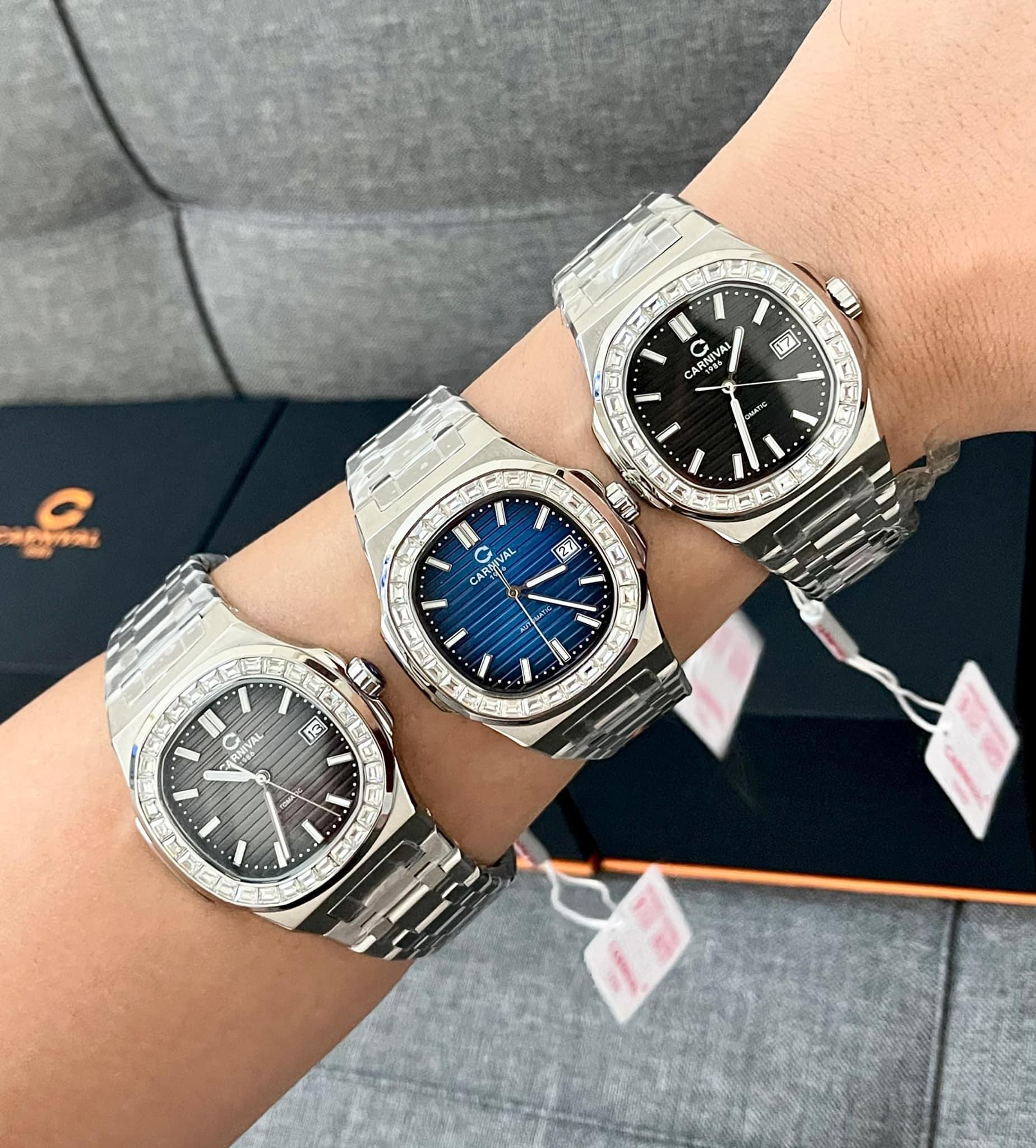 Đồng Hồ Nam Dây Thép Carnival Nautilus 8108G-VT-KL Automatic - Kính Sapphire - Size 41mm - 3 Màu - 8108G-VT-KL-D - 8108G-VT-KL-TX - 8108G-VT-KL-X