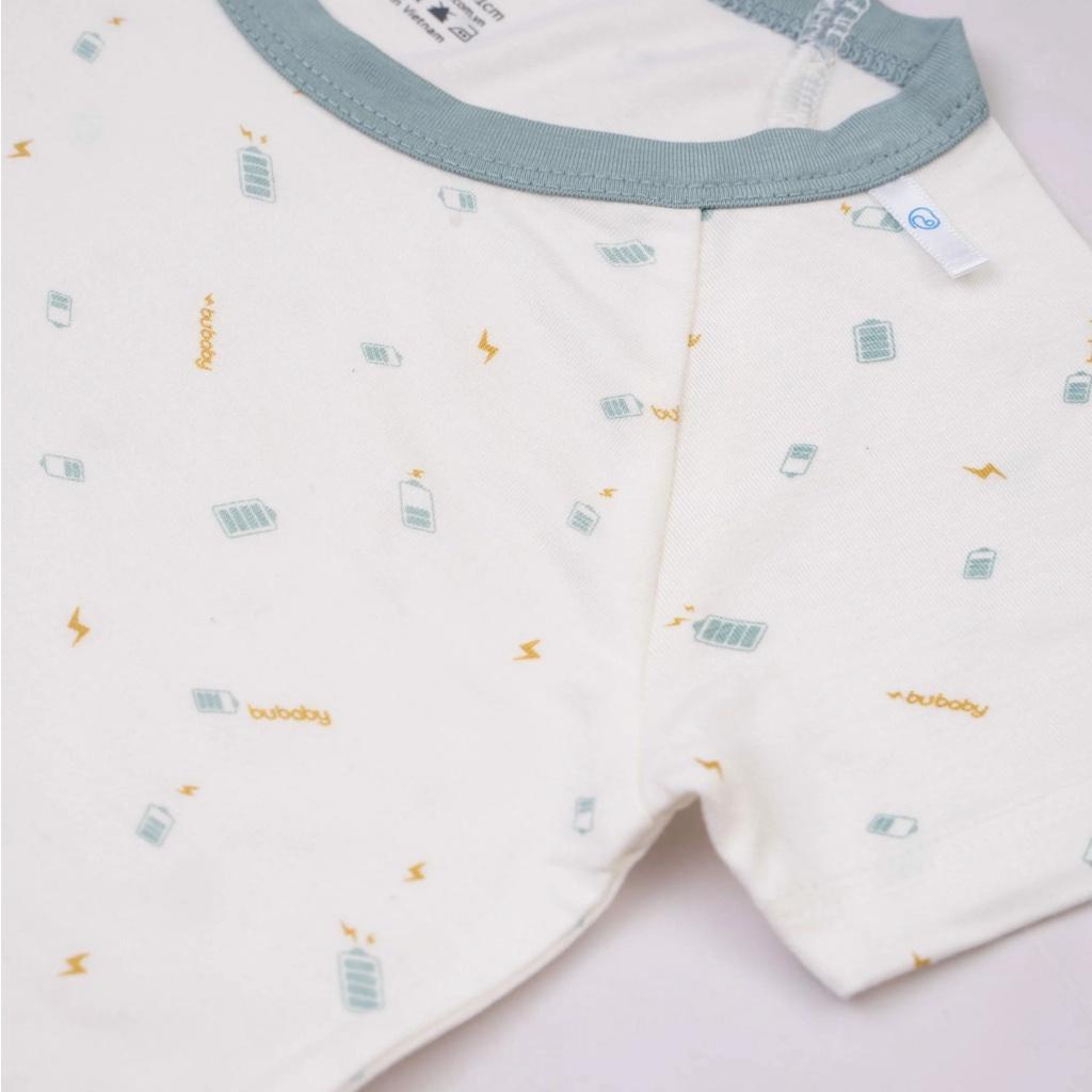 Bộ quần áo cộc tay cài vai sợi tre BU, bubaby cho bé 6m - 4y