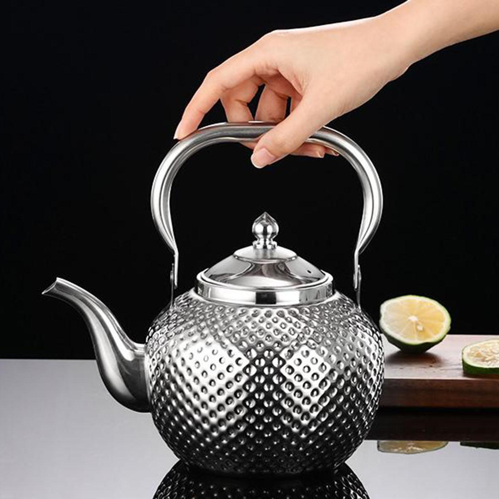 Stainless Steel Teapot Loose Leaf Tea Pot with Tea Filter for All Stovetop 1.2L