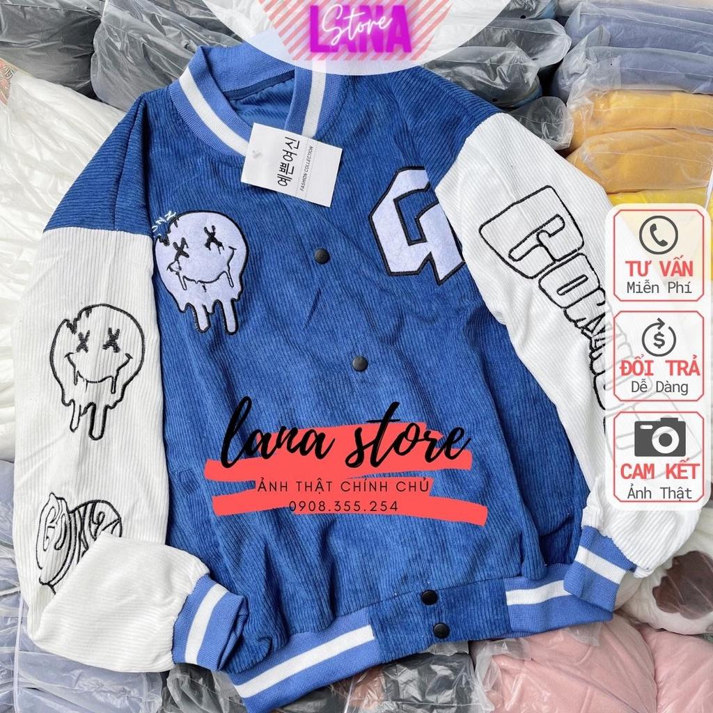 Áo Bomber Nhung Gân thêu G Jacket Varsity FF Mint V11 Unisex Form Rộng