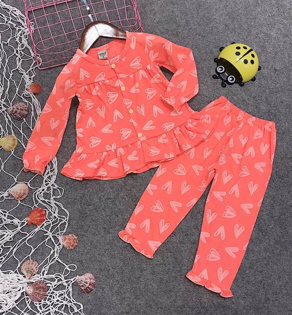 Bộ Pizama Bé Gái Vải Xuất Dư Size 12-30kg