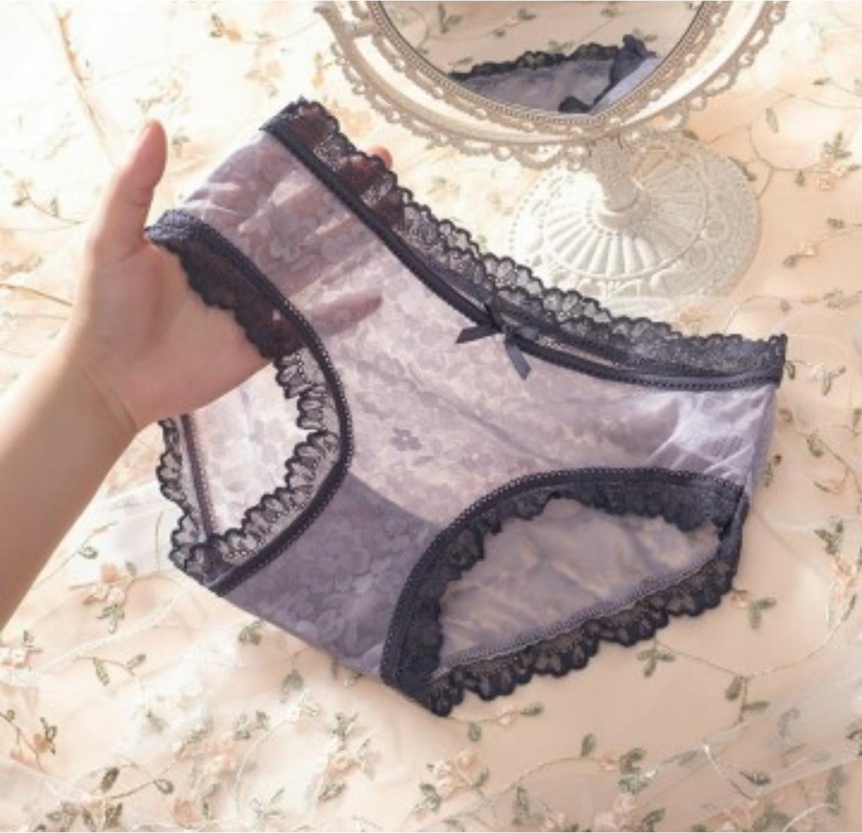 LỐ 10 QUẦN LÓT VÂN HOA CHÌM VIỀN REN SIÊU ĐẸP MÃ 2288