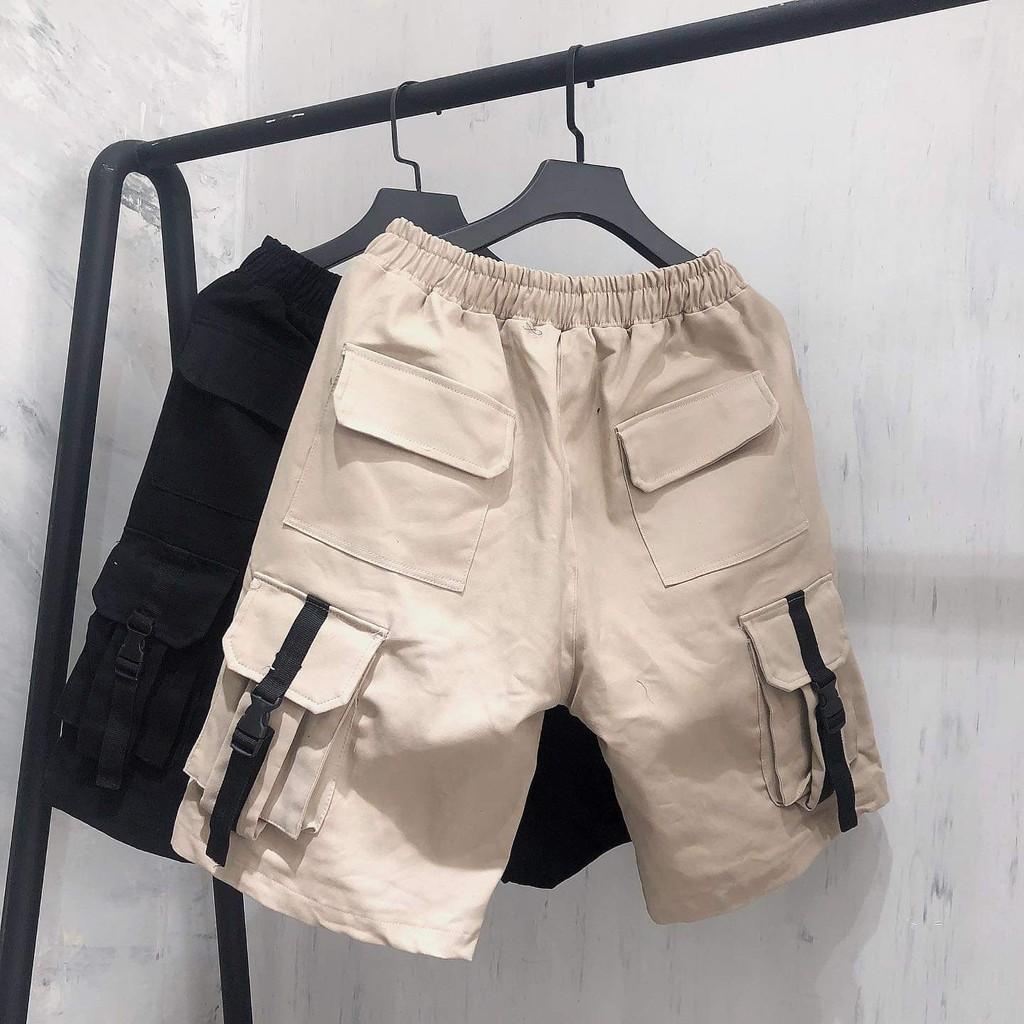 Quần Short Kaki CARGO Phối Khóa 4 Túi Hộp Unisex