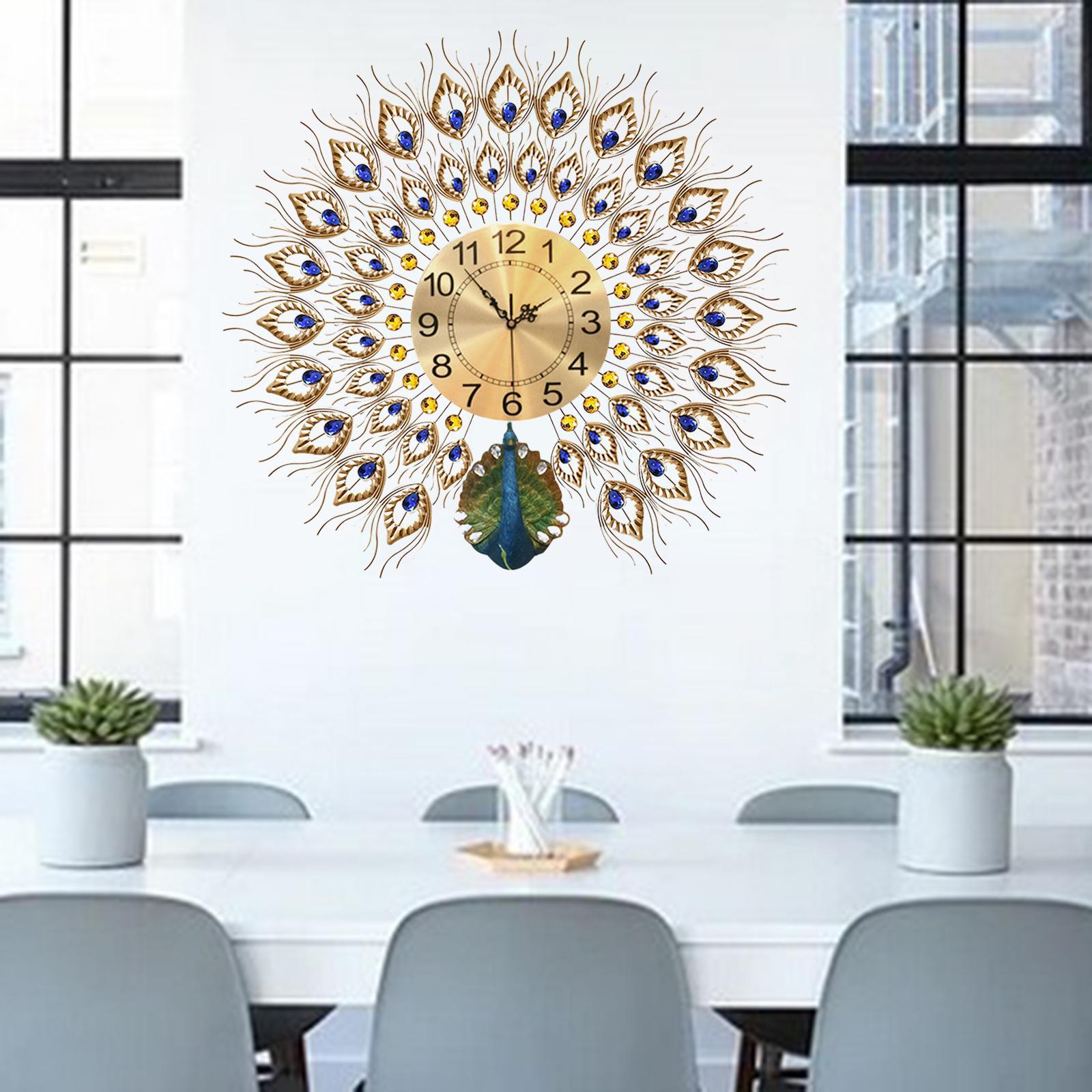 Wall Clock Hanging Clock Modern Metal Watch for Home Decor Indoor Living Room Dining Room