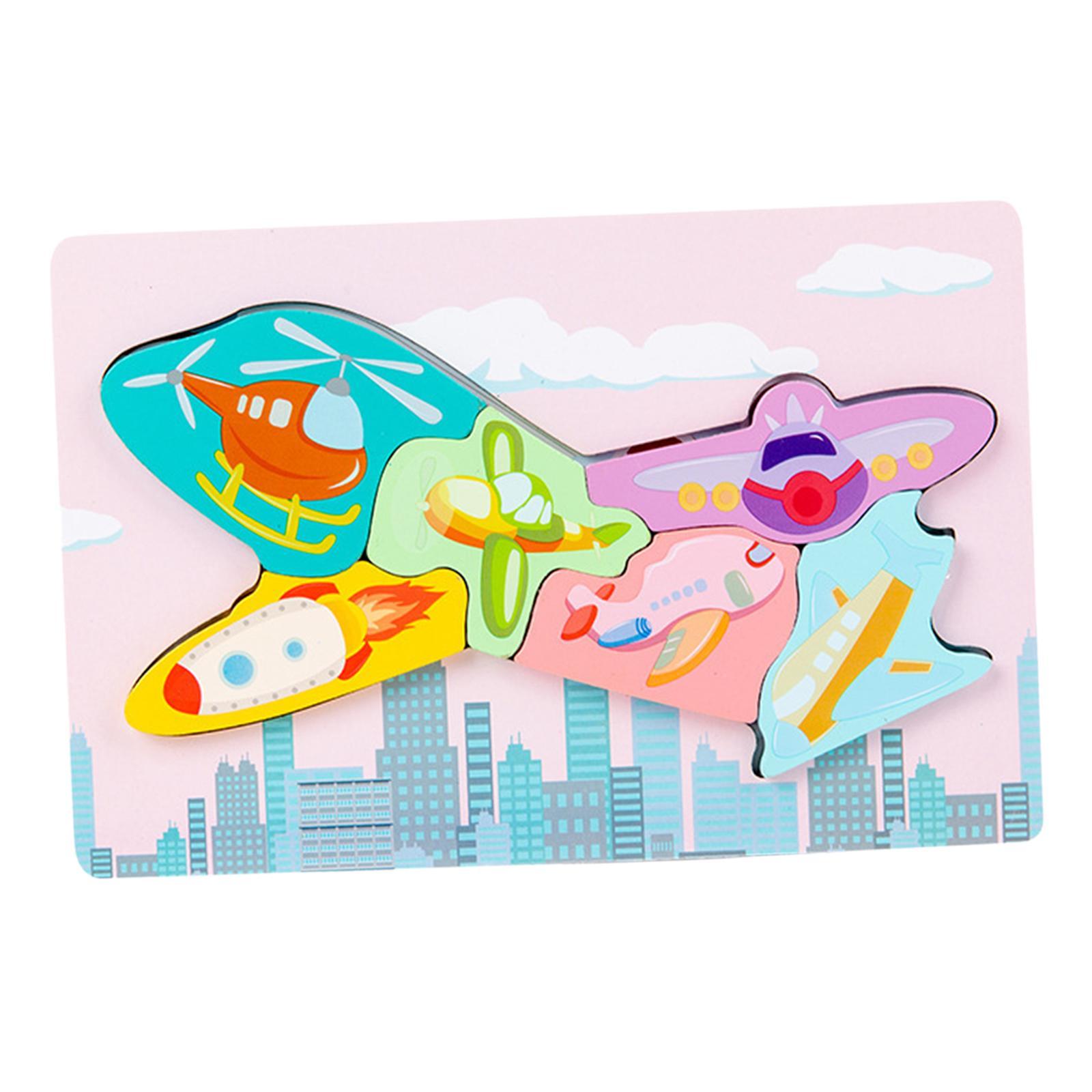 Puzzles Wooden Jigsaw Colors Shapes Cognition Cartoon Boy and Girl