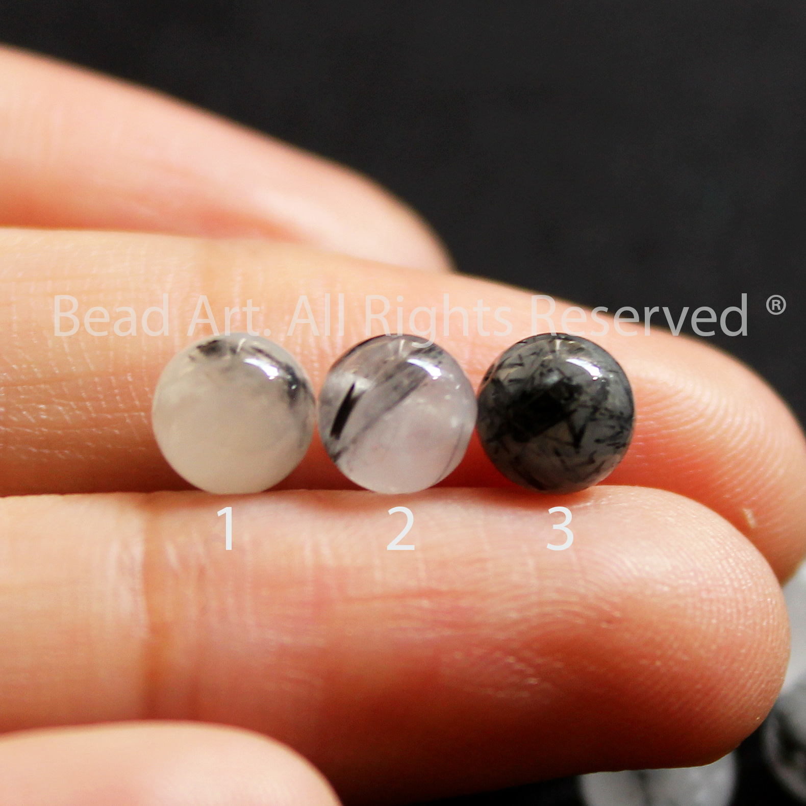 5MM Đá Thạch Anh Tóc Đen Tự Nhiên Loại A, Đá Phối Vòng Tay Phong Thuỷ, Chuỗi Hạt, Trang Sức, Hợp Mệnh Thủy, Mộc - Bead Art