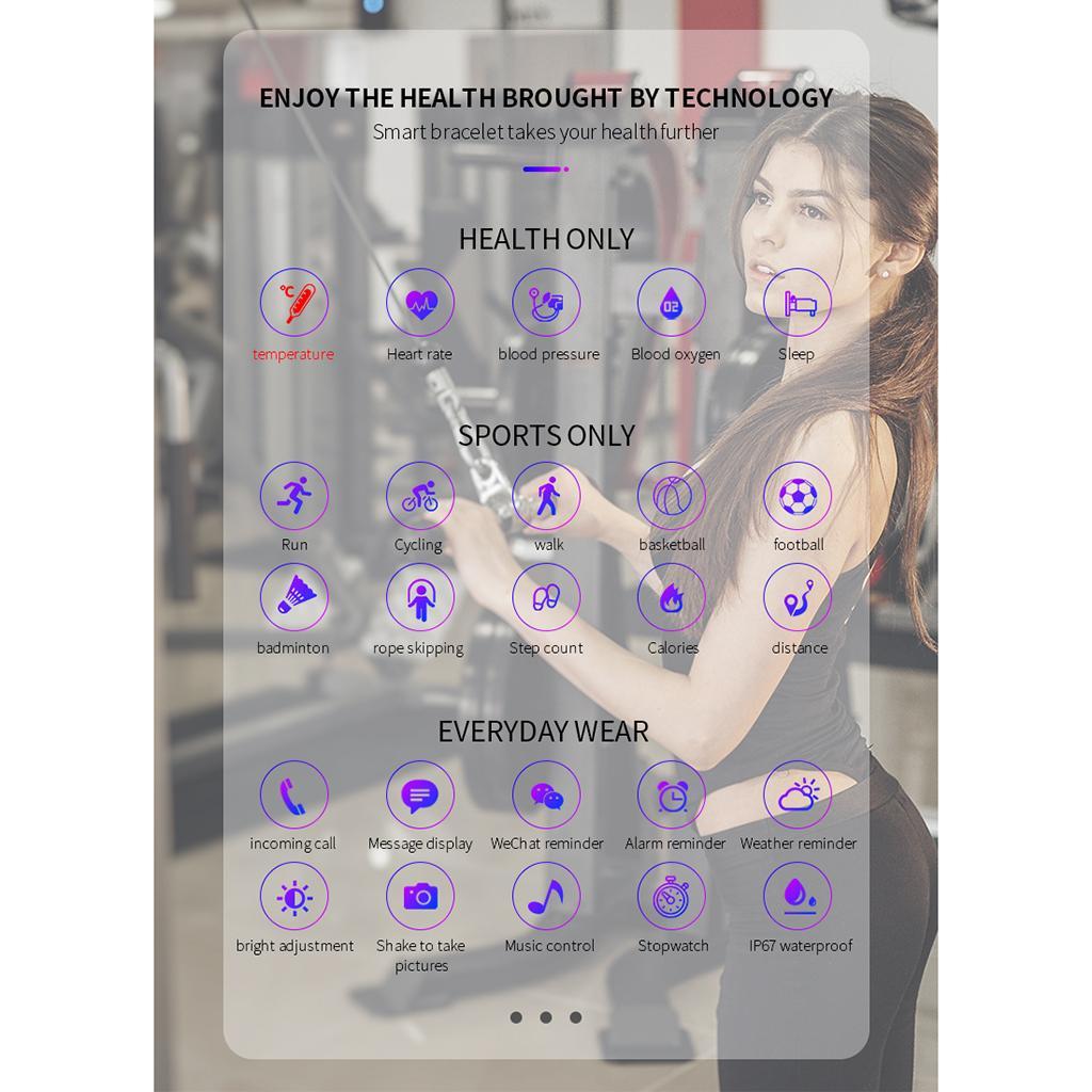 T5 Smart Bracelet Heart Rate Blood pressure Temperature monitor