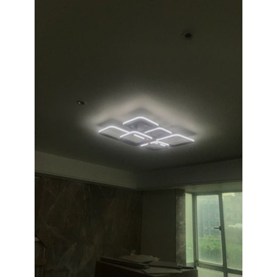 Đèn led ốp trần trang trí - đèn trần trang trí - 8 cánh vuông hiện đại 3 chế độ ánh sáng có điều khiển từ xa SM284