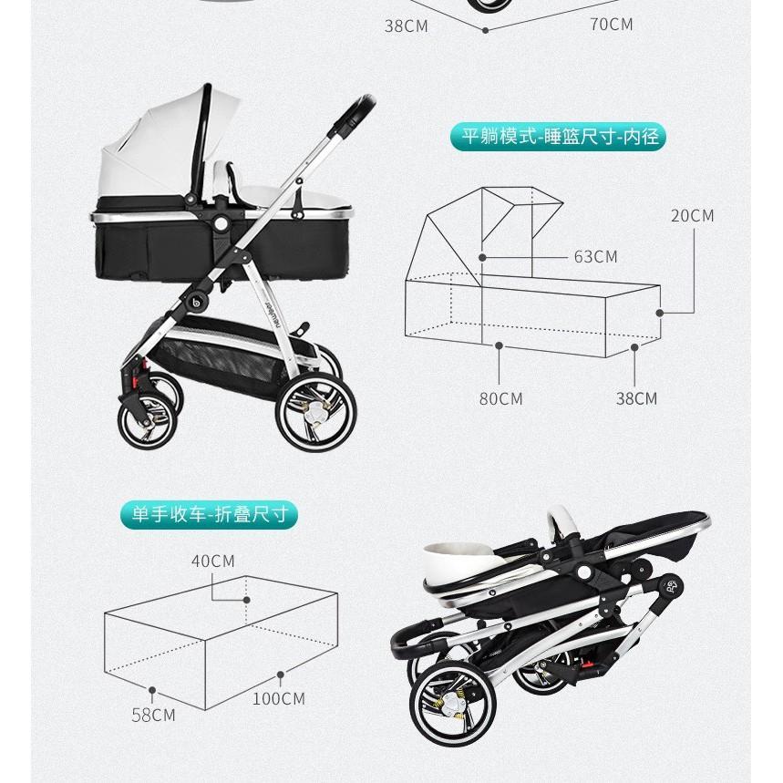 Xe đẩy xe nôi đi bộ cho bé 3D IB66-I 2 chiều 3 tư thế nôi tháo rời có giảm sóc bánh cao su (Xám-Xanh-Hồng)