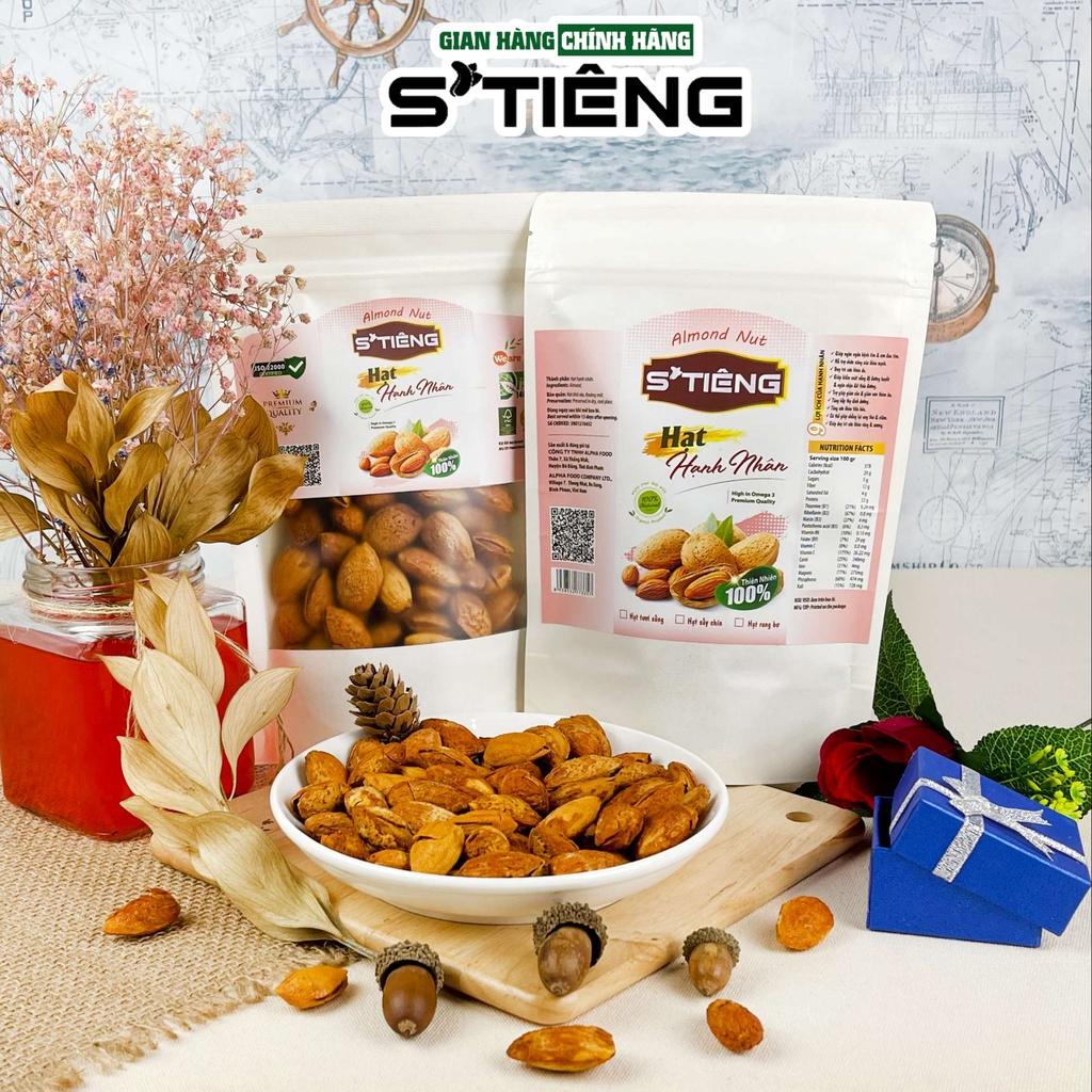 500Gr Hạt Hạnh Nhân Mỹ Mõng Vỏ Rang Bơ STIENG Giòn Ngon Giàu Dinh Dưỡng