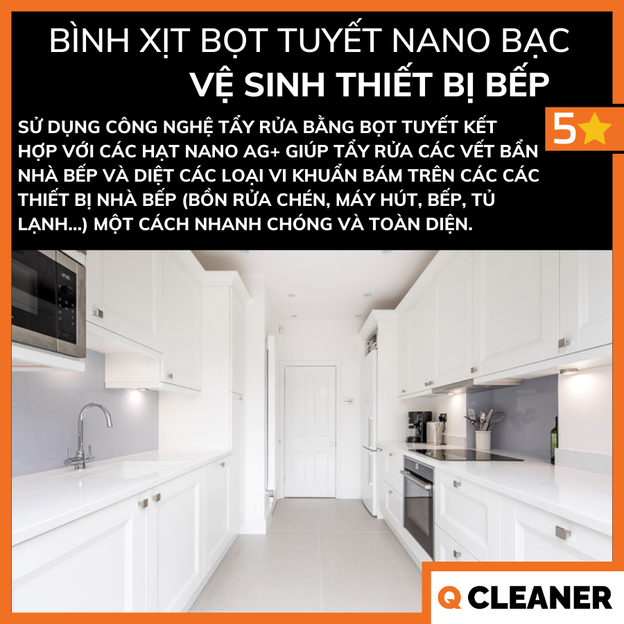 Bình xịt bọt tuyết vệ sinh bếp 600ML Q Cleaner