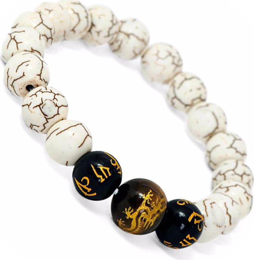 Vòng Tay Đá Turquoise Trắng Opal Trạm Rồng Tự Nhiên 10MM