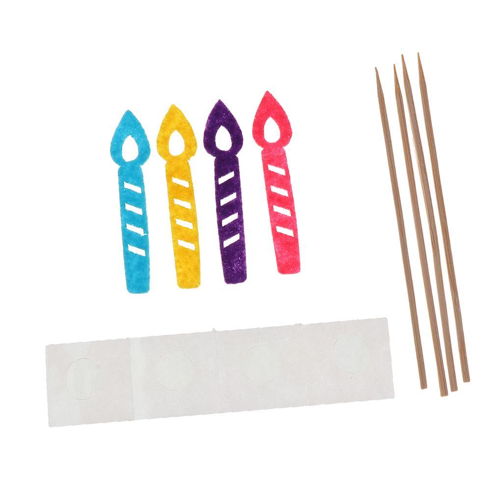 10 Sets Lovely Candle Style Cake Topper Birthday Party Cupcake Picks