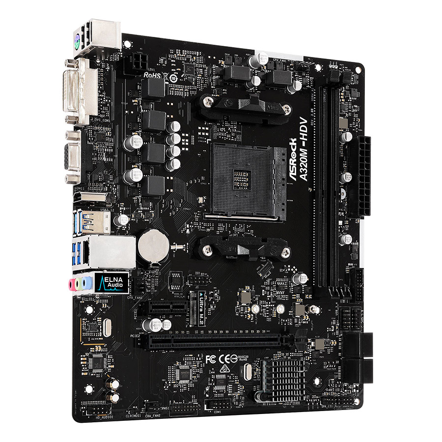 Bo Mạch Chủ Mainboard ASRock A320M-HDV Socket AM4 - Hàng Chính Hãng