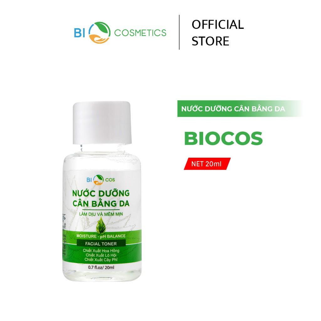 Nước Dưỡng Ẩm Cân Bằng Da BIOCOS Facial Toner 20ml - Sạch Da, Mềm Mịn, Cân Bằng pH