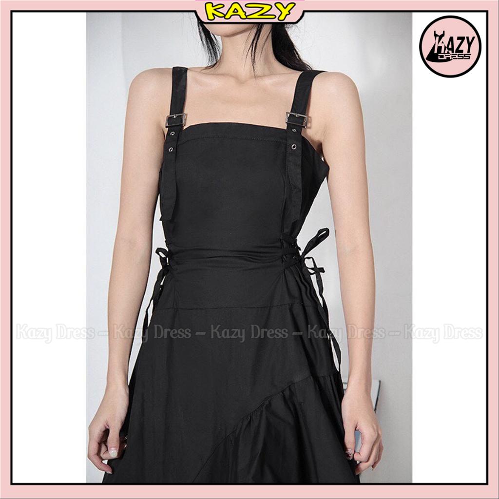 Váy hai dây xẻ tà lệch tầng hack dáng phong cách trẻ trung KAZY DRESS V008