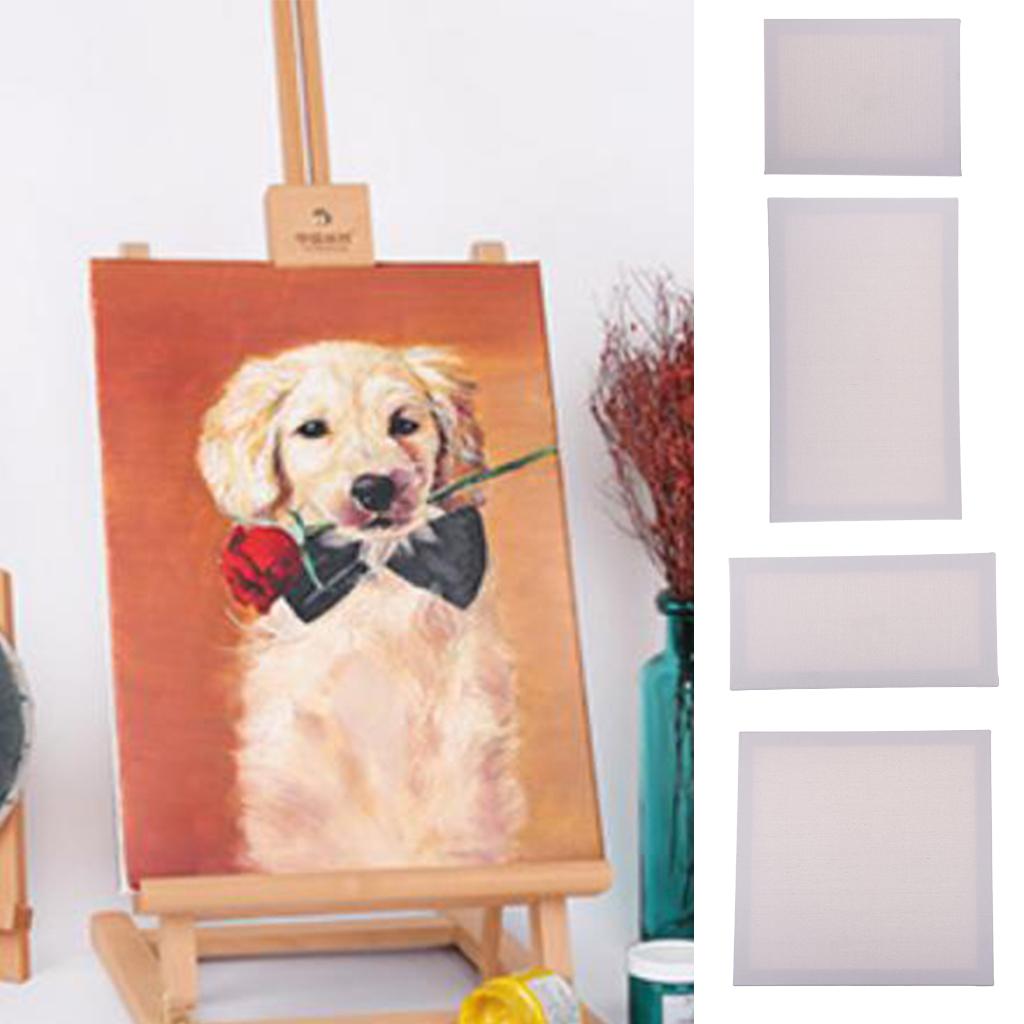 4 Vải Bảng Bảng Trắng Trơn Nghệ Sĩ Trống Cotton Co Giãn Vải Ban Cho Nghệ Thuật Tinh Dầu Acrylic Tranh (30X50 Cm,