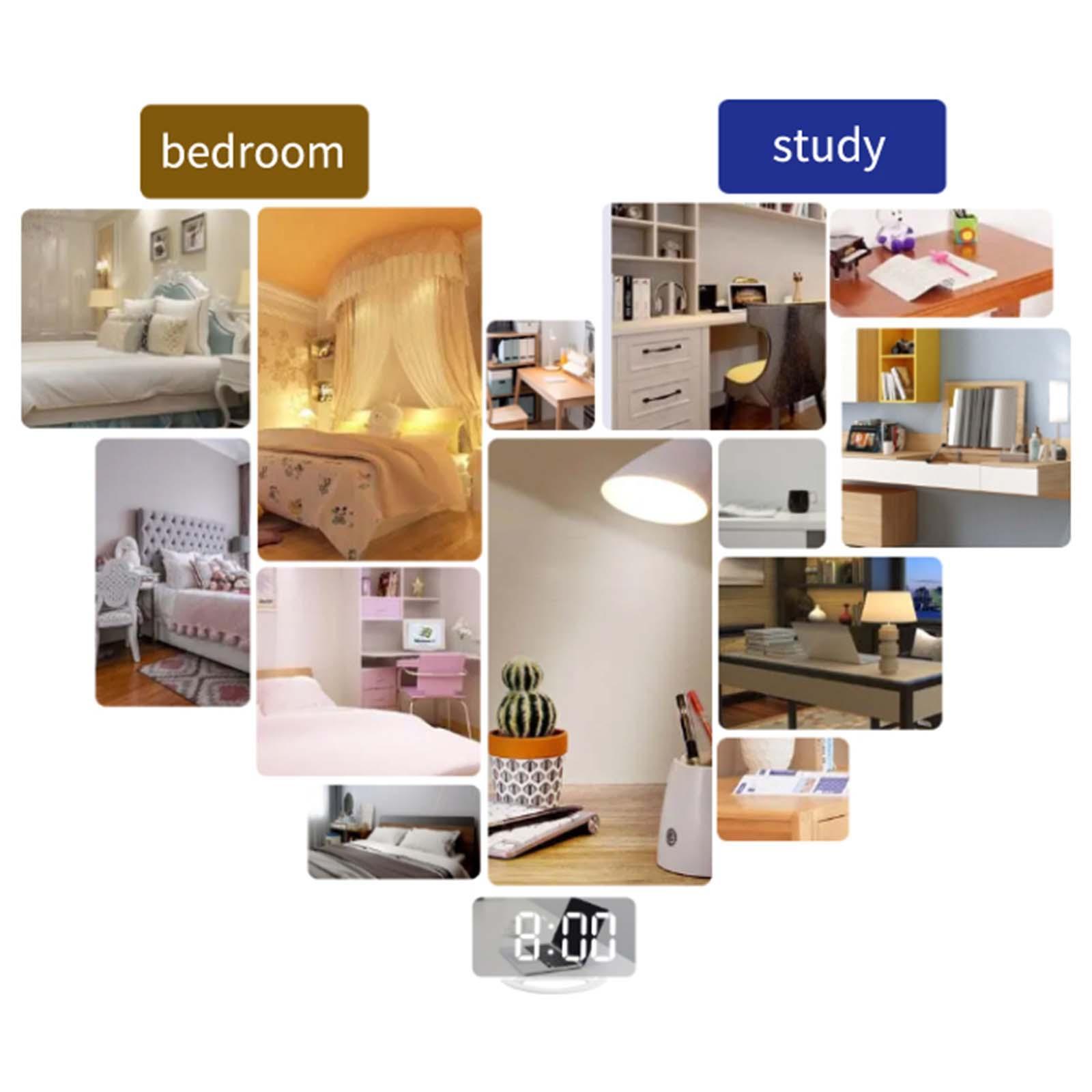 12/24H Loud Alarm Clock Vibrating USB Powered Night Mode Bedroom Seniors