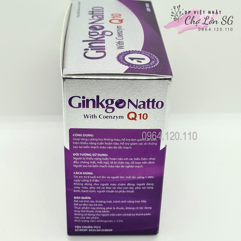 Bổ não GINKGO NATTO Coenzym Q10 tím tăng cường lưu thông tuần hoàn não - Hộp 100 viên