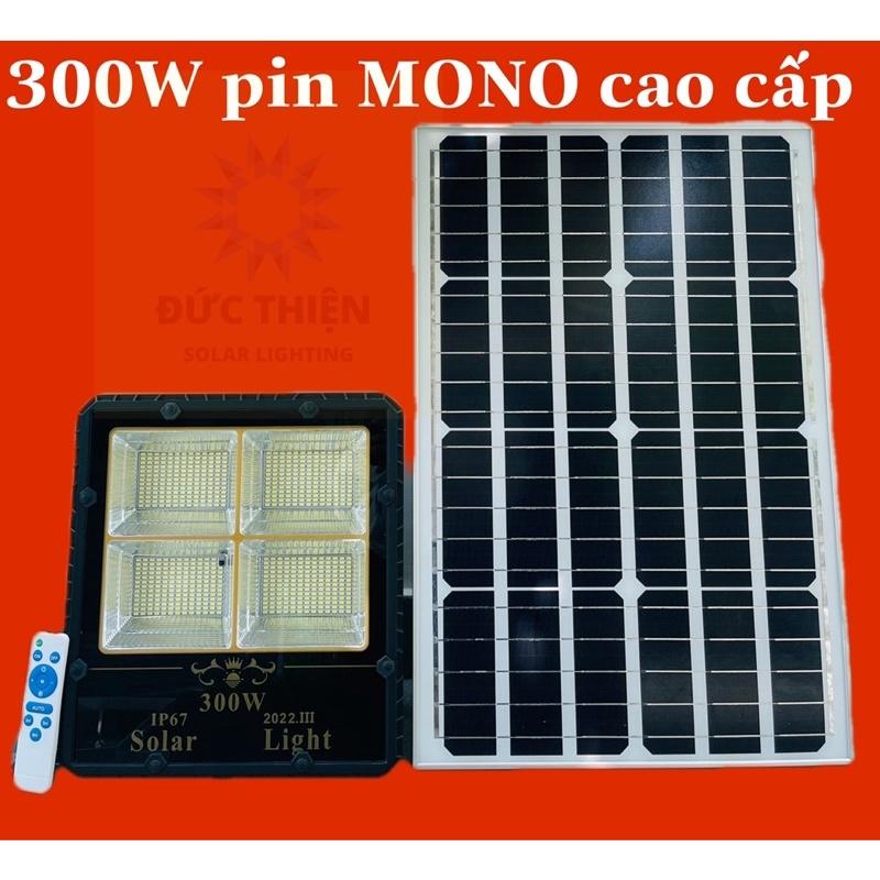 Đèn pha năng lượng mặt trời 300W pin MoNo mới nhất 2022 sáng như đèn điện kín nước IP67