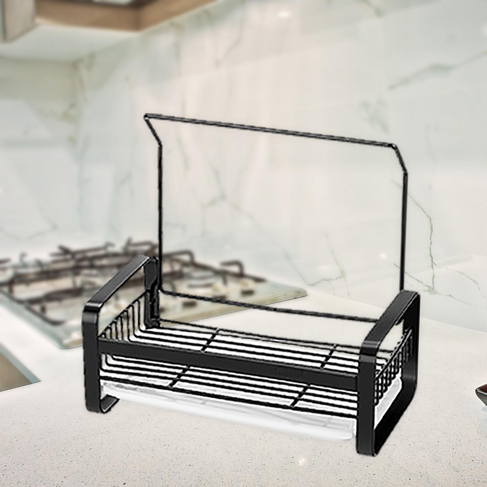 Sink Caddy Sponge Holder Dishcloth Holder with Drain Tray for Soap Bathroom