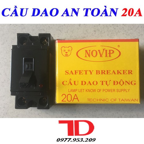 Cầu Dao An Toàn NOVIP 20A, CB An Toàn