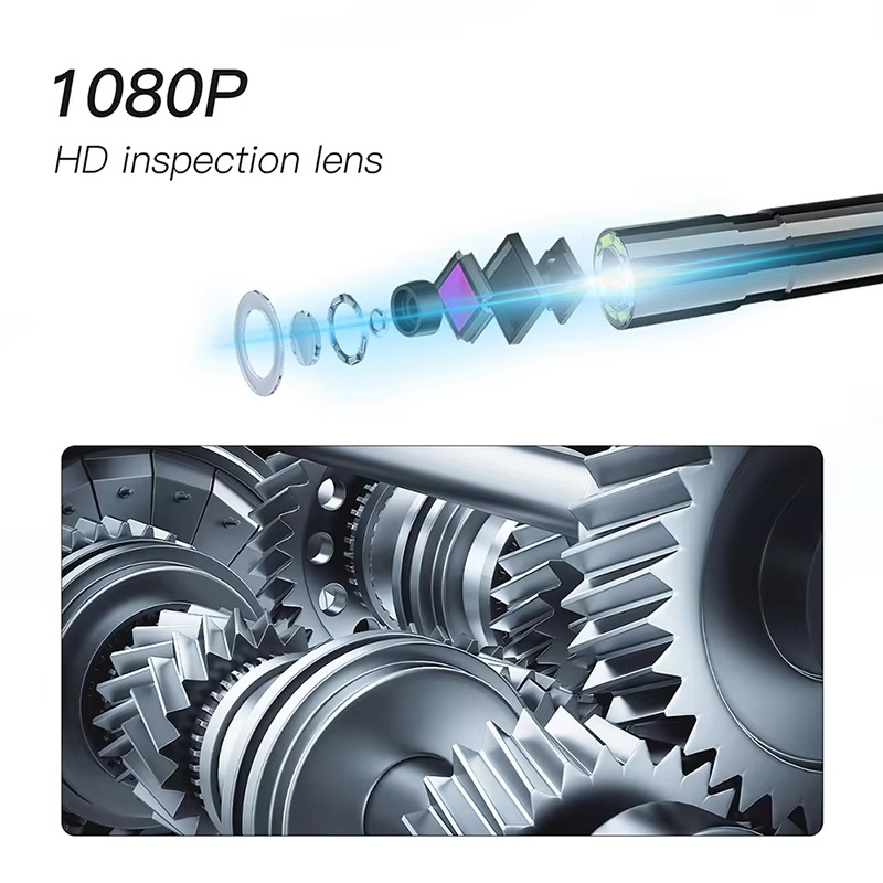 Camera Nội Soi Đường Ống Công Nghiệp Màn hình IPS 4,3 inch HD 1080P Đèn LED 2600mAh Dây Cứng P200 - Hàng Nhập Khẩu