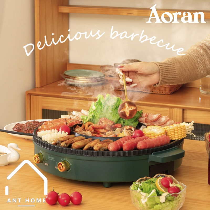 Nồi Lẩu Nướng Đa Năng 2 Trong 1 Aoran size to
